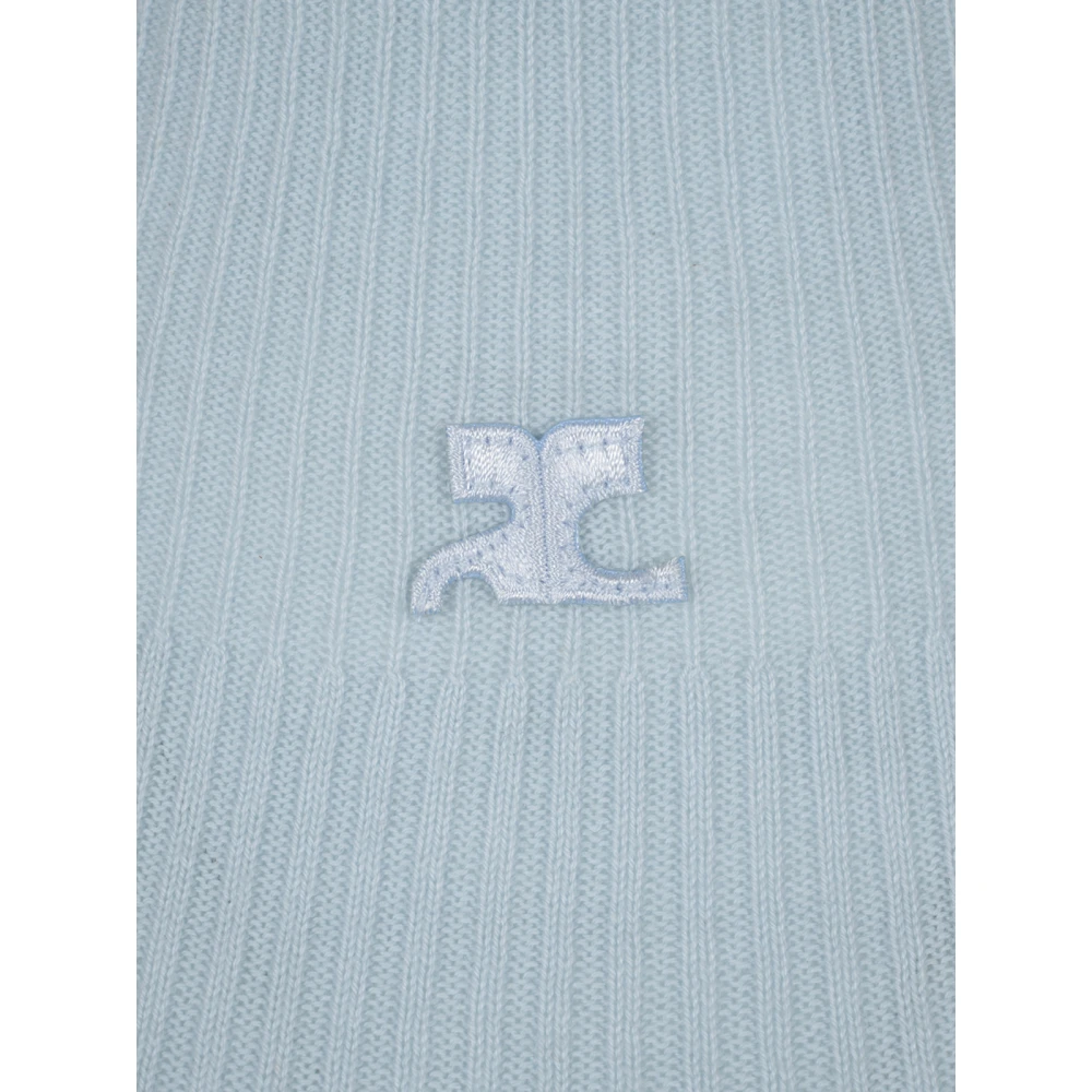 Courrèges Rib Mockneck Sweater Blue Dames