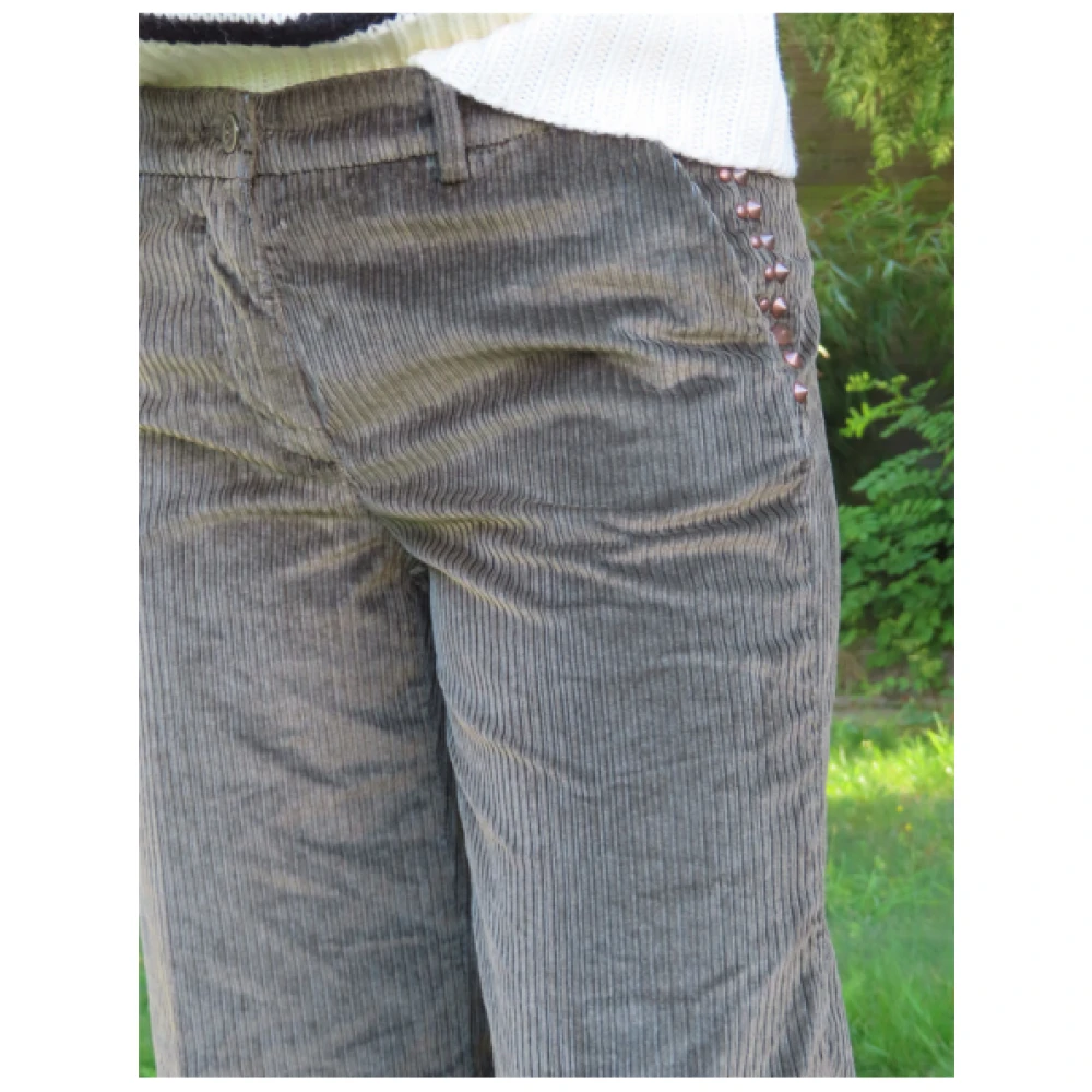 Mason's Wijde Corduroy Broek Green Dames