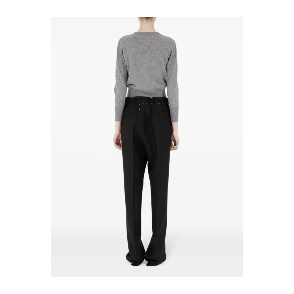 Maison Margiela Zwarte broek met gestikte taille Black Dames
