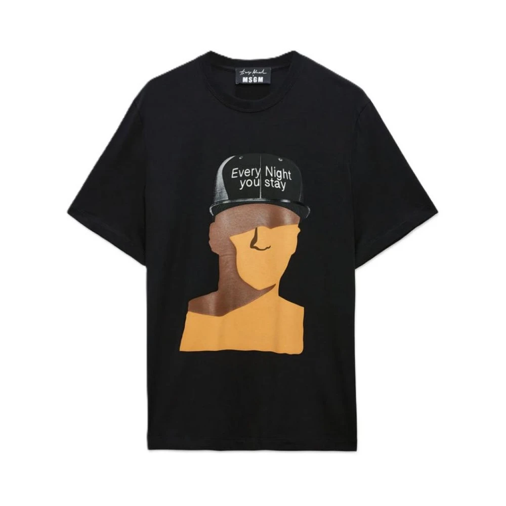 Msgm Katoenen T-shirt Black Heren
