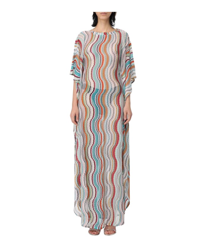 robe-longue-en-tricot-ondule-colore