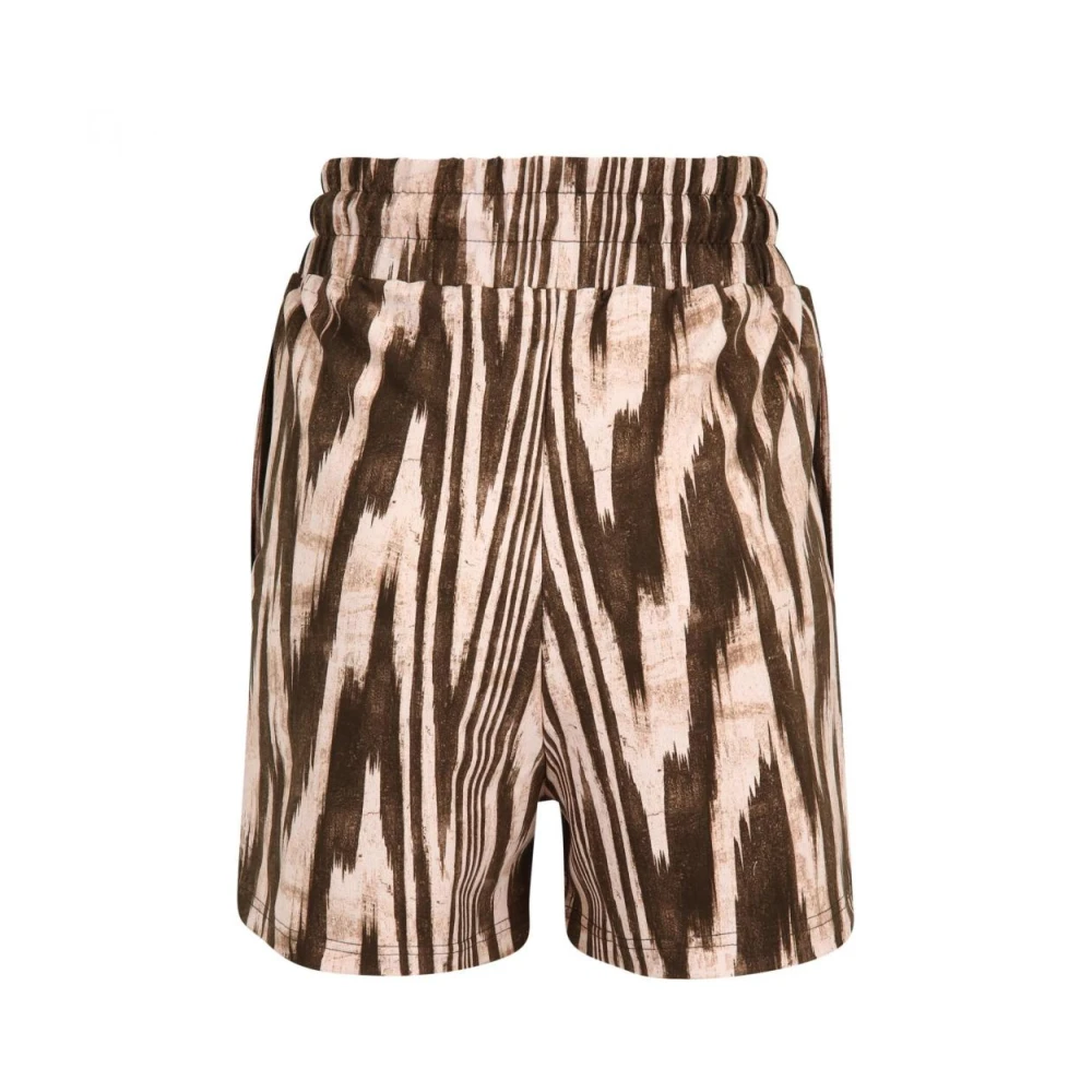Fila Hoge taille katoenen shorts Beige Dames