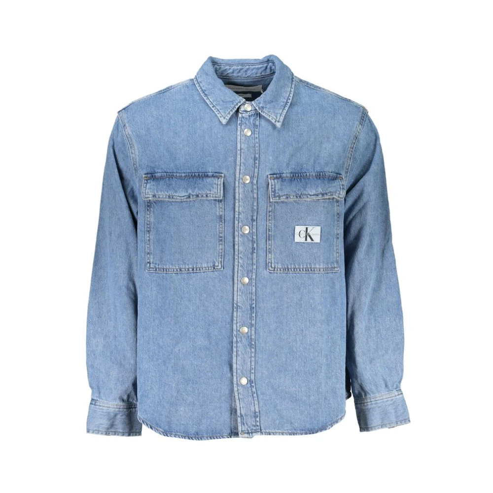 Calvin Klein Verfijnde lichtblauwe denim overhemd Blue Heren