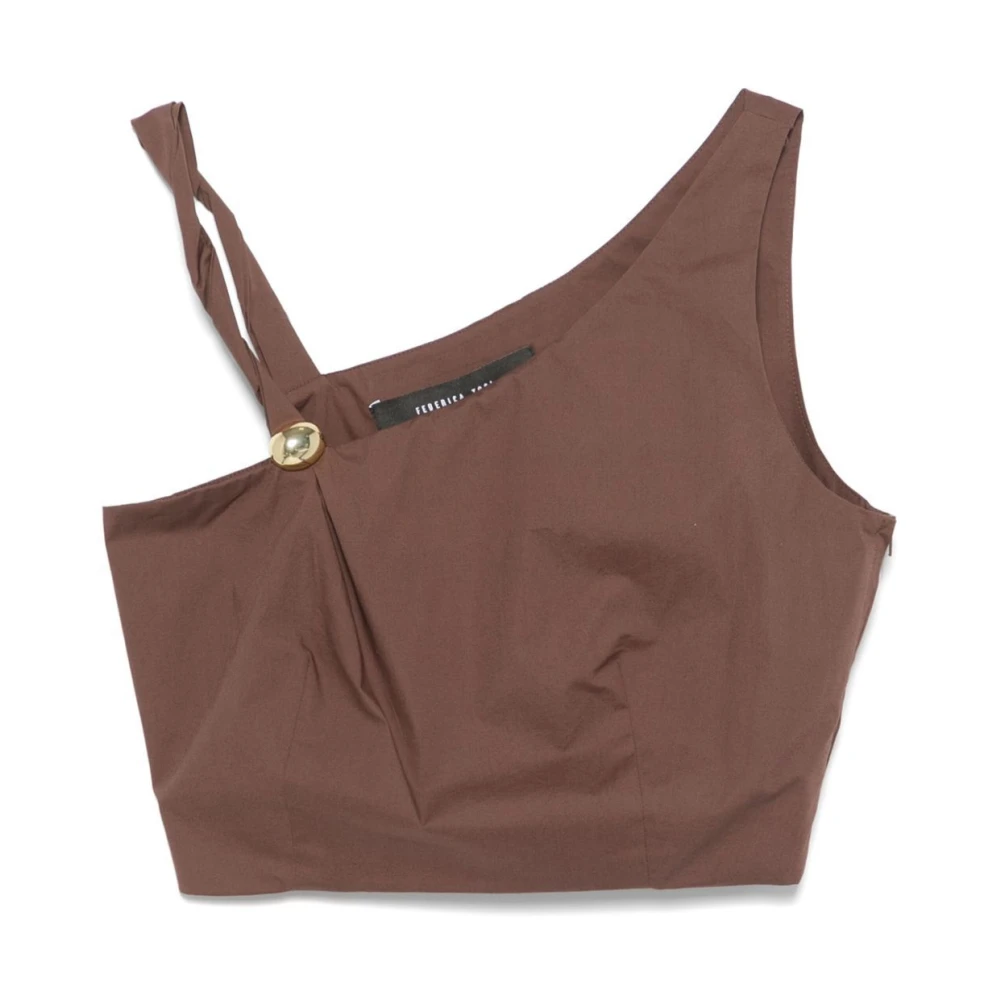 Federica Tosi Bruine Top met Stijl Brown Dames