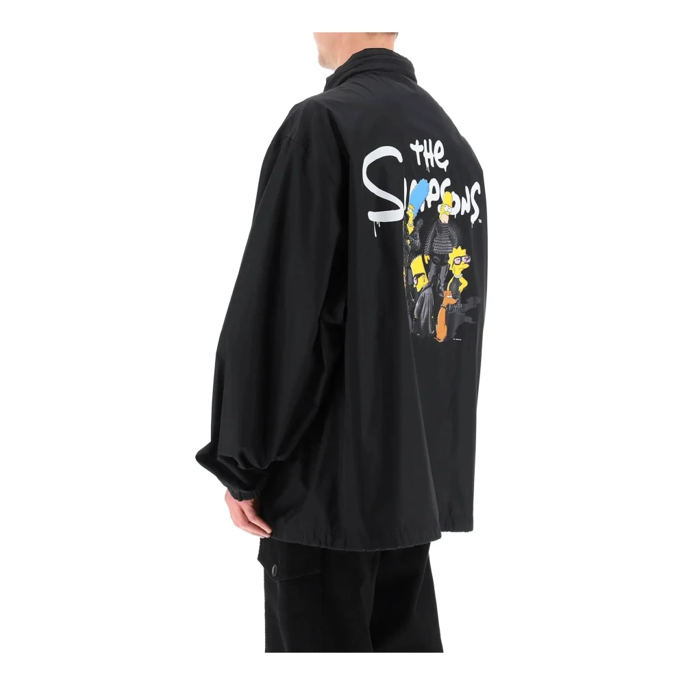 Balenciaga Simpson Oversized Windbreaker Jas Black Heren
