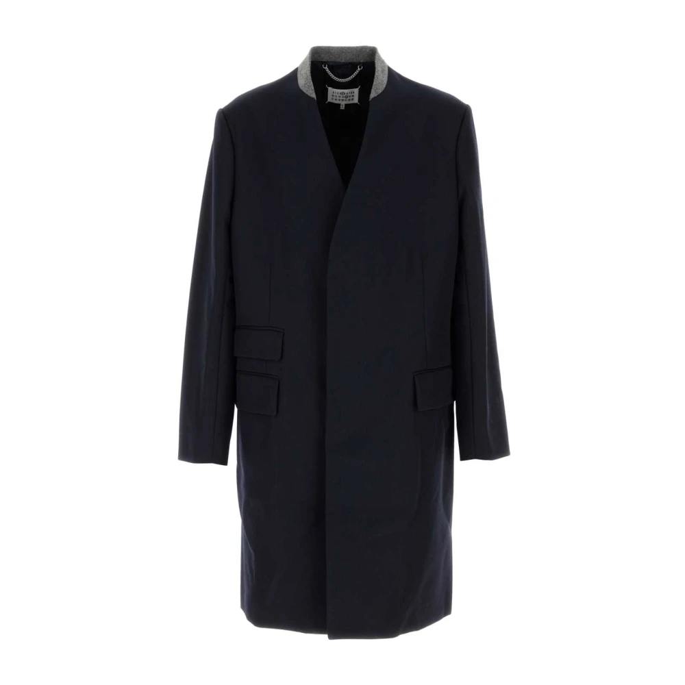 Maison Margiela Midnight Blue Wool Coat Blue Heren