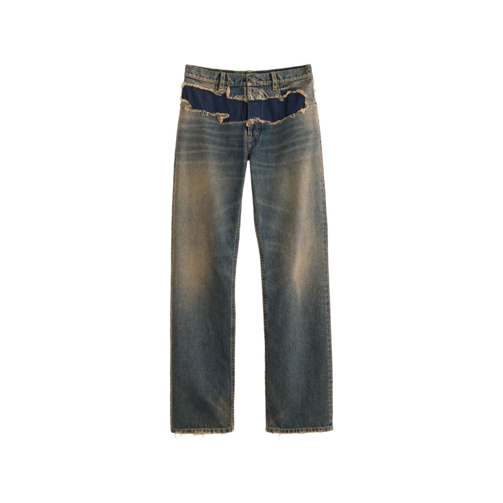 Maison Margiela , Wide Jeans, Female, Blue, S, Jeans Effetto Distressed - Image 3