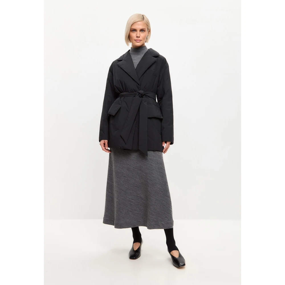 Cesare Gaspari Gebelde Gewatteerde Blazer Zwart Black Dames