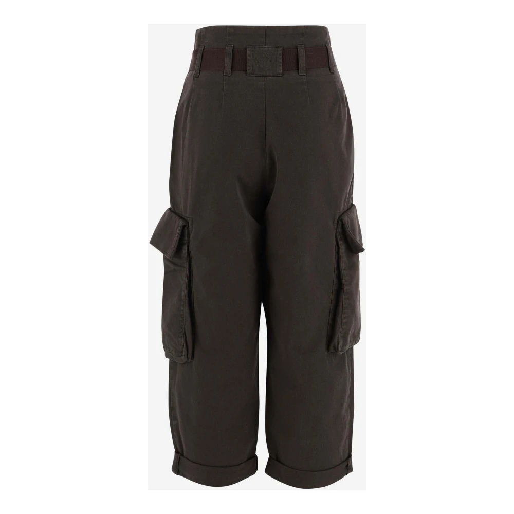pinko Cargo Zak Katoenen Broek Donkergroen Green Dames