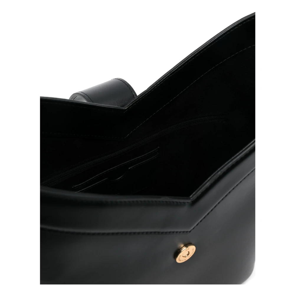 Elisabetta Franchi Zwarte Leren Handtas 110 Nero Black Dames