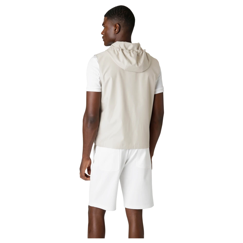Eleventy Zijden Hoodie met Rits Beige Heren