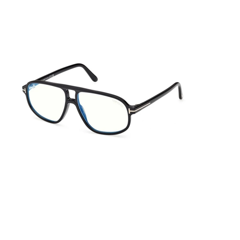 Tom Ford Men's Black Glasses, 57 Mm, Blue Block Navigator Optical