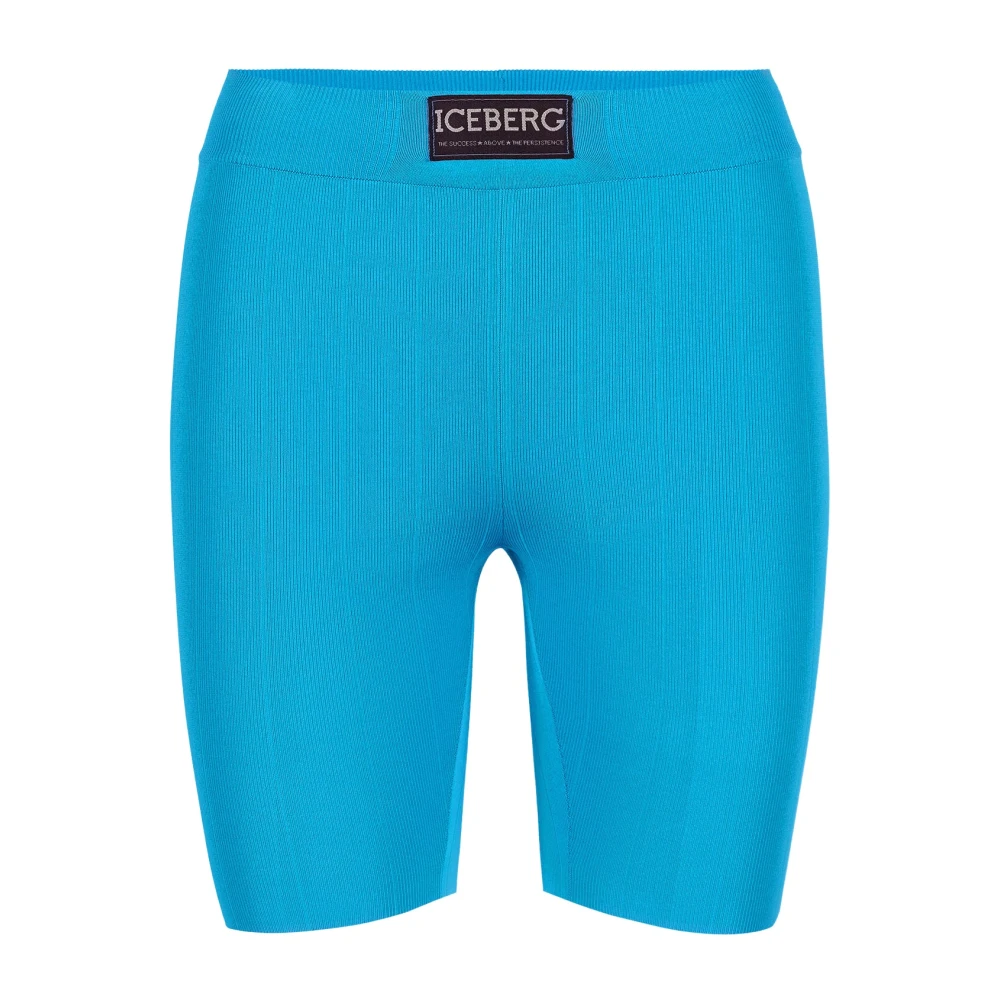 Iceberg Turquoise Active Bermuda shorts in stretch viscose met logo Blue Dames