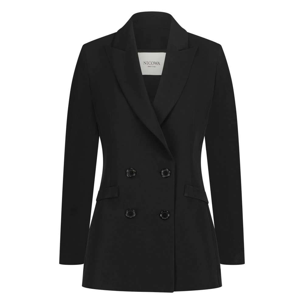 Nicowa Lang blazer Cornova Oversize Stijl Elegant Accent Black Dames