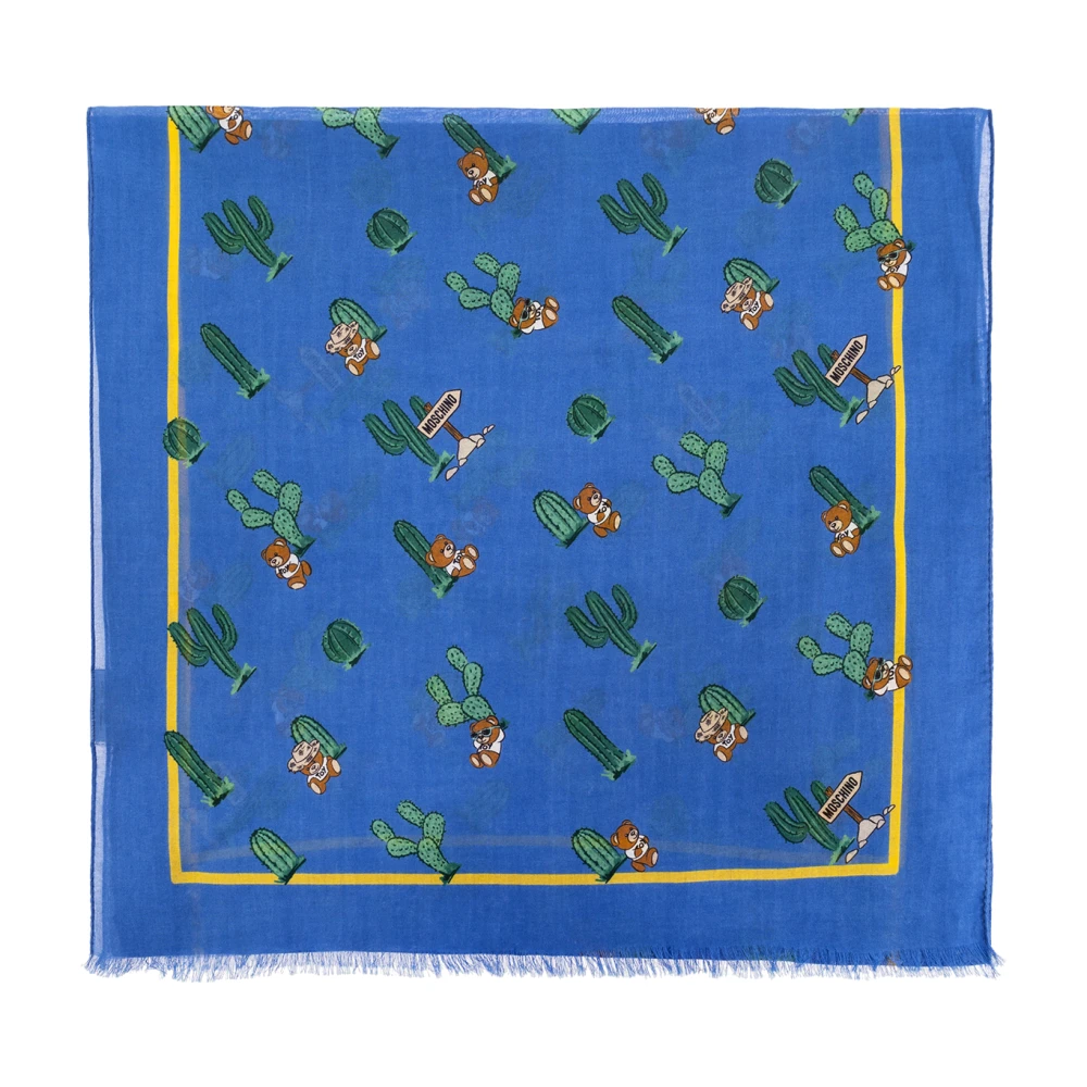 Moschino Katoenen sjaal Blue Unisex