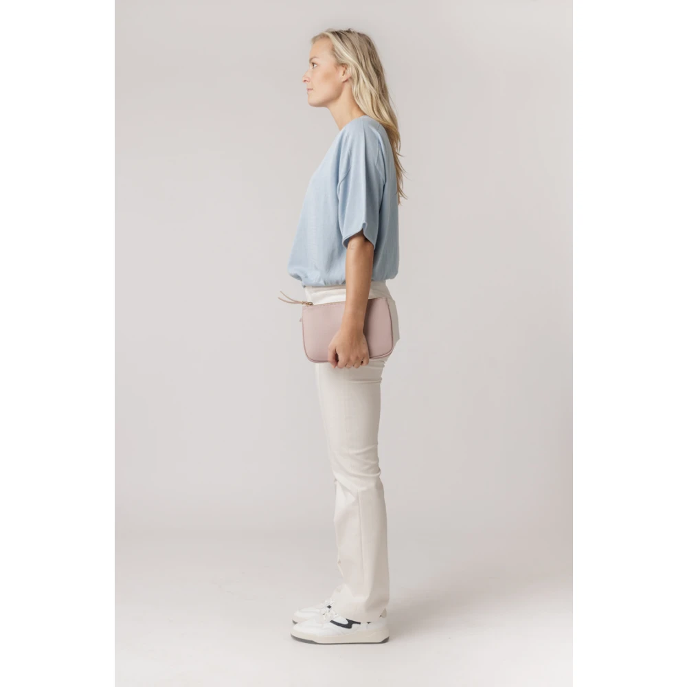 drykorn Blauwe Top met Ronde Hals en Halve Mouwen Blue Dames
