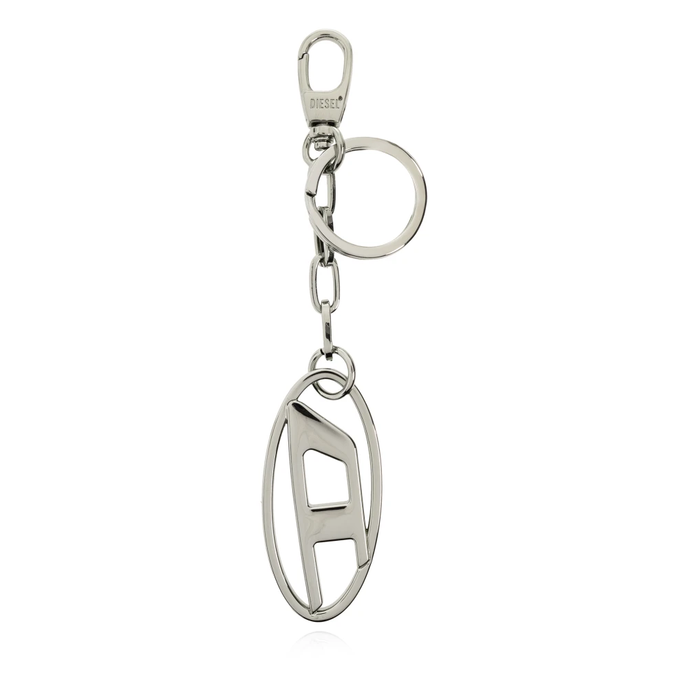 Diesel Metal keyring with logo plaque Gray Dames