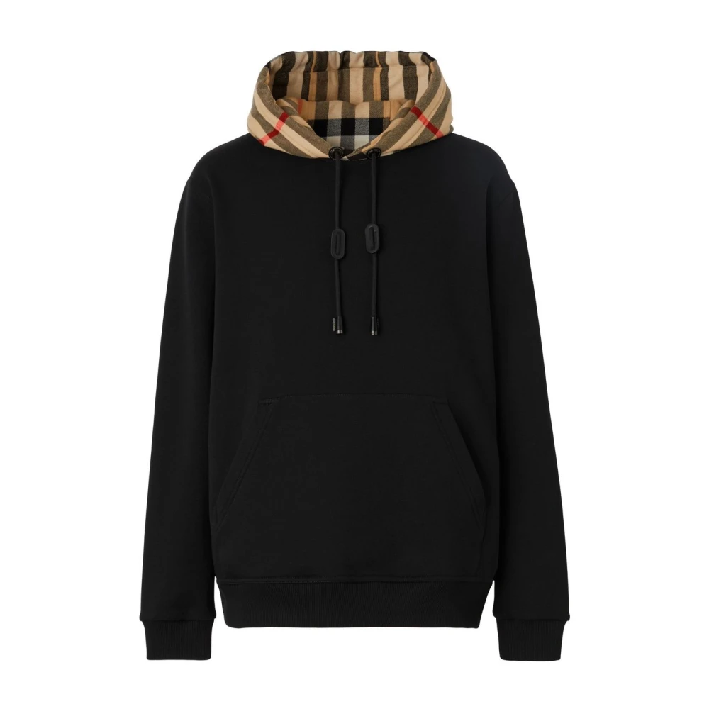 Burberry Men's Black Vintage Check Hooded Sweater