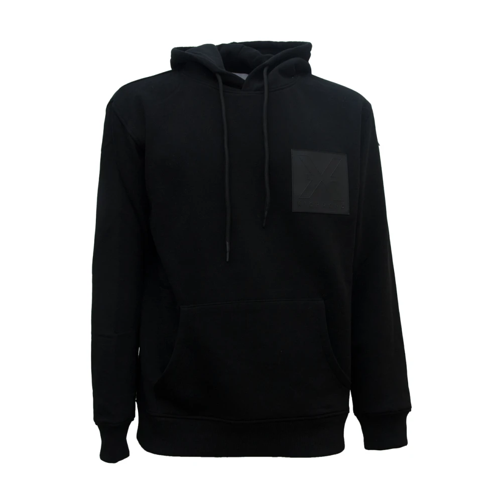 John Richmond Zwarte hoodie met logopatch Black Heren