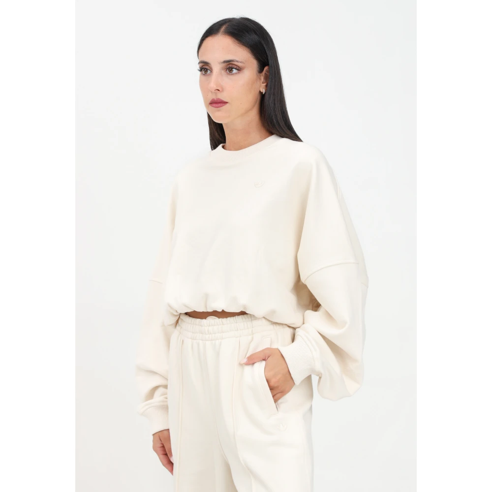 adidas Originals Premium Essentials Oversized Sweatshirt voor vrouwen Beige Dames