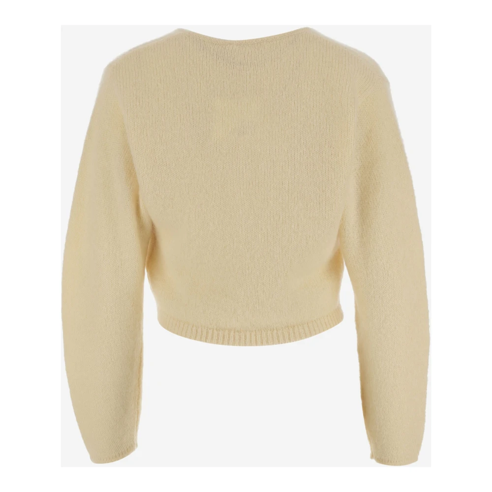 By Malene Birger Wolmix Crew Neck Cardigan By Herenne Birger Yellow Dames