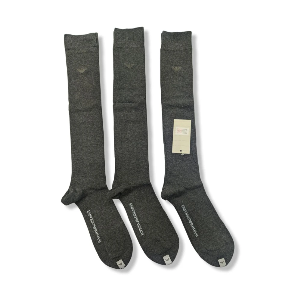 Emporio Armani 3-Pack effen sokken Gray Unisex