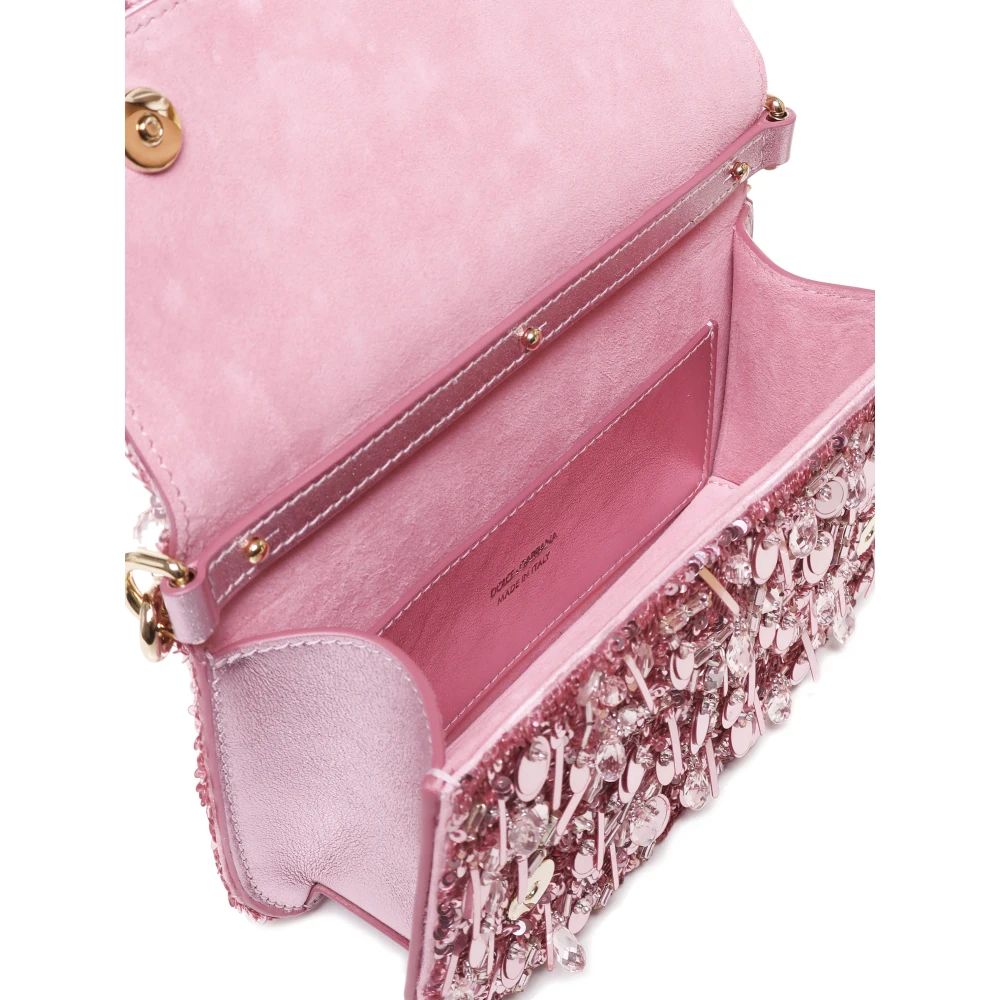 Dolce & Gabbana Sprankelende Roze Schoudertas Pink Dames