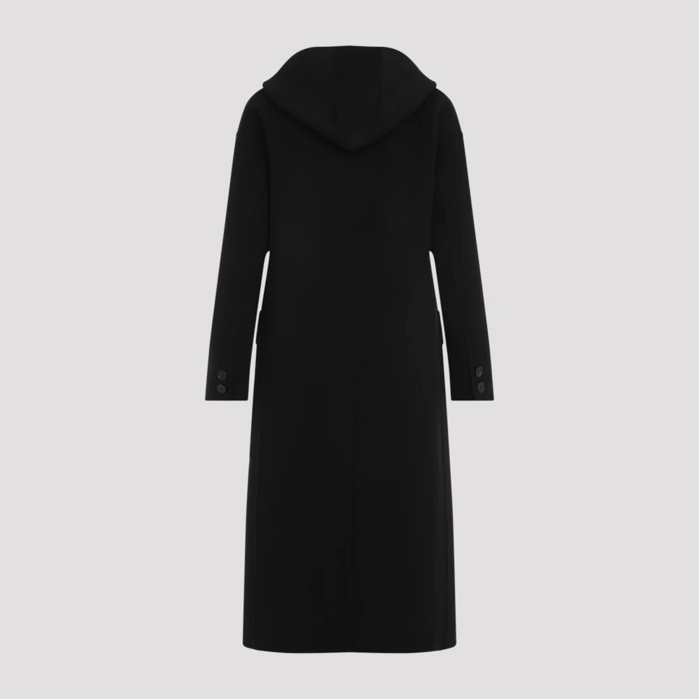 Max Mara Luxe Zwarte Wollen Jas Aw24 Black Dames