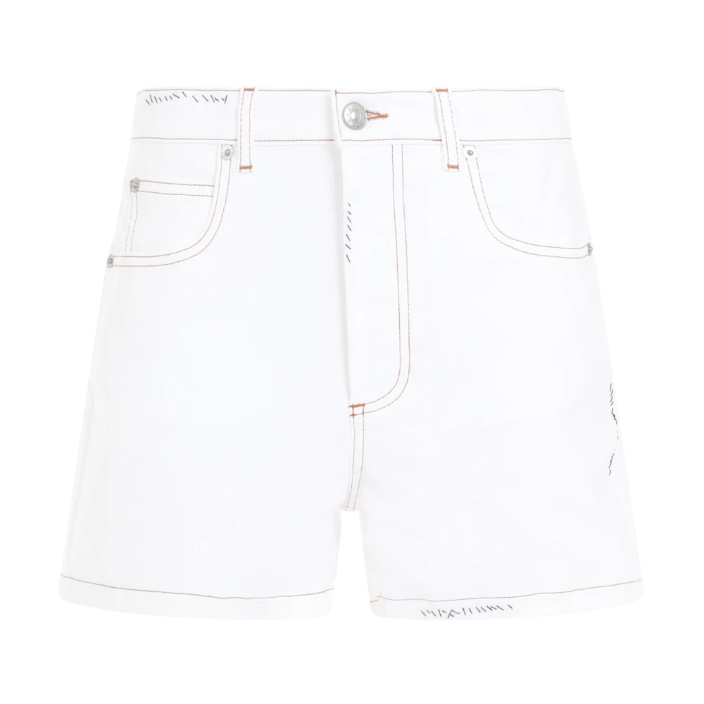 Marni Witte Katoenen Shorts 5-Zakkenbroek White Dames