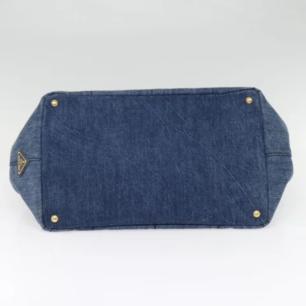 Prada Vintage Pre-owned Canvas handbags Blue Dames