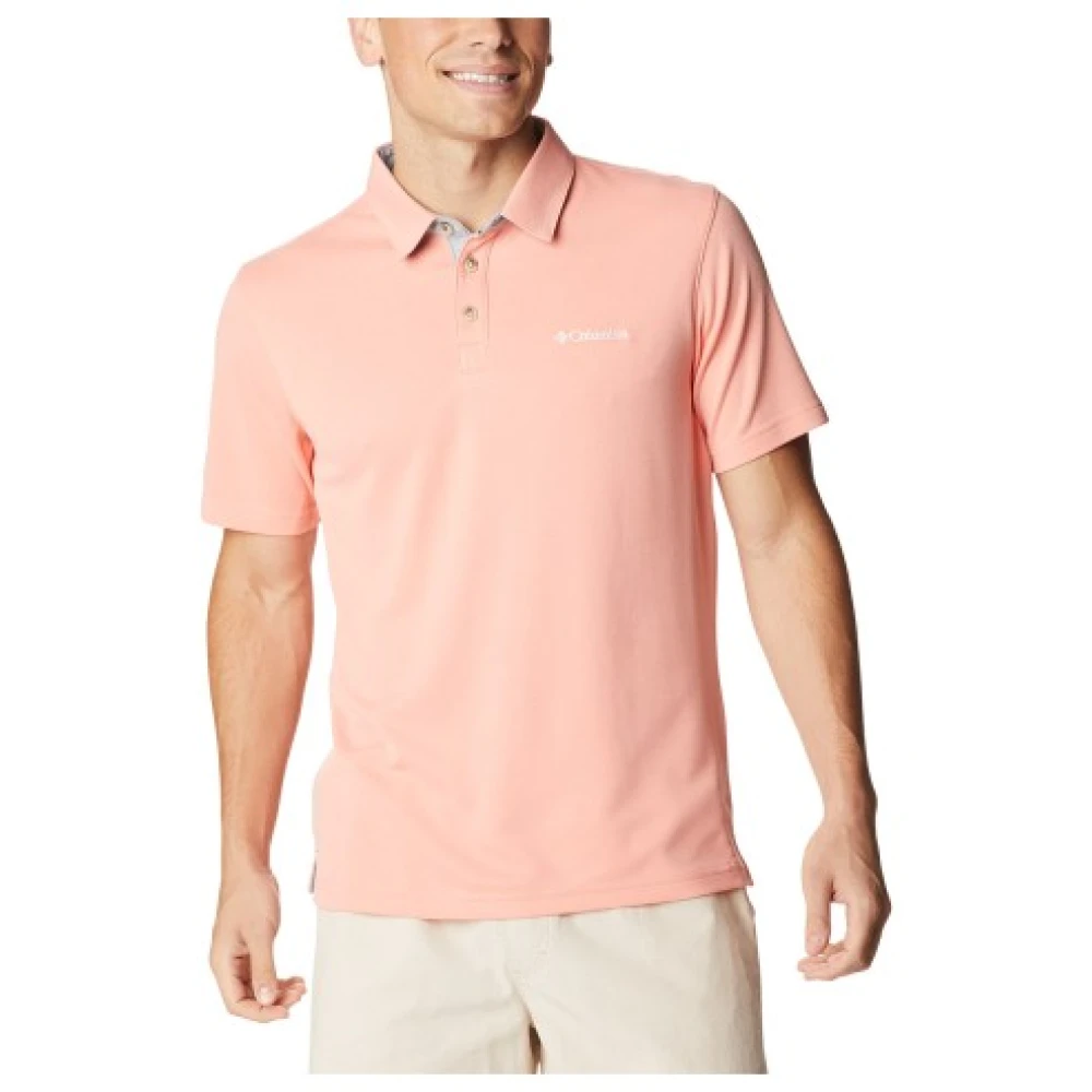 Columbia Heren Polo Shirt Pink Heren