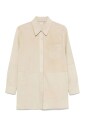 chemise-en-cuir-beige-a-boutons