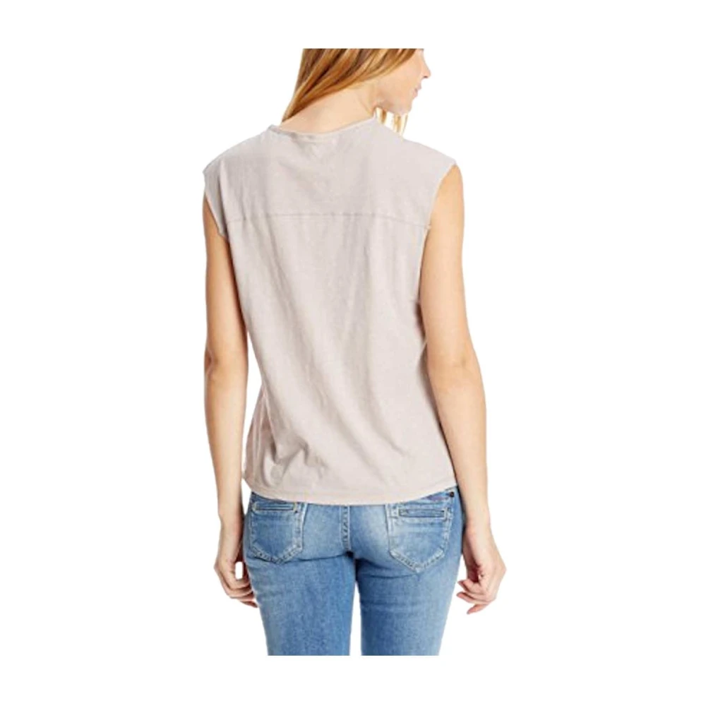Pepe Jeans Geborduurde Mouwloze Regular Fit Top Beige Dames