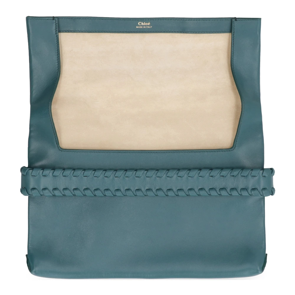 Chloé Leren Clutch Tas Green Dames