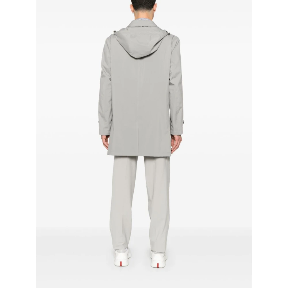 Brioni As Grijs Parka met Capuchon Gray Heren