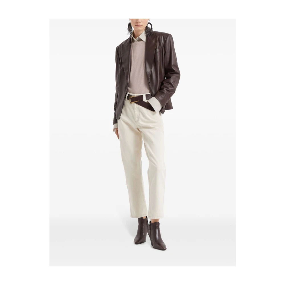 BRUNELLO CUCINELLI Beige Broek Elegante Stijl Beige Dames