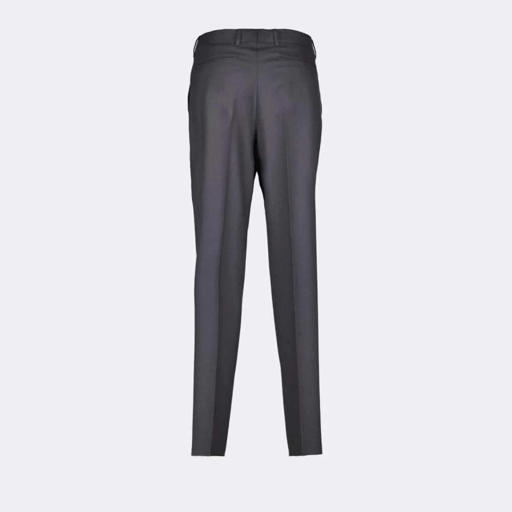 Dior Wollen broek met rechte snit en piping Gray Heren