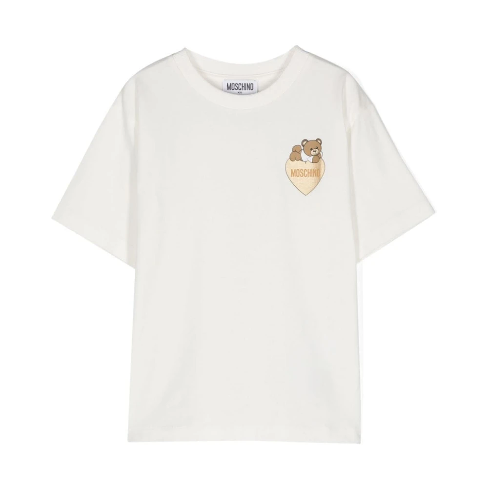 Moschino Vit Logo Print Teddy Bear T-shirt White, Flicka