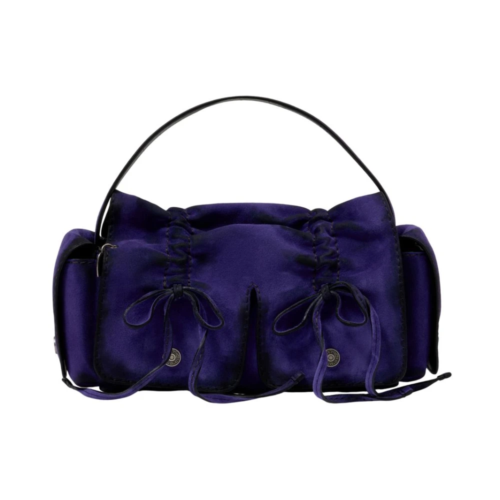 Acne Studios Women's Purple Handbags, One Size, Multipocket Bleached Purse