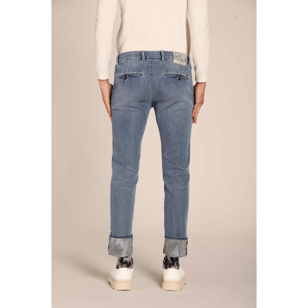Mason's Jungle Print Slim Fit Denim Jeans Blue Heren