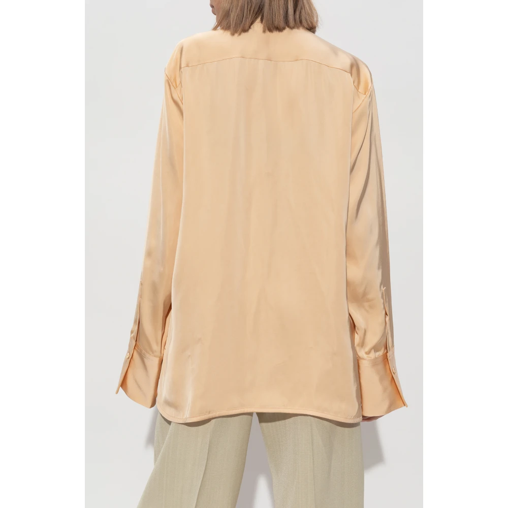 Jil Sander Satijnen overhemd Orange Dames
