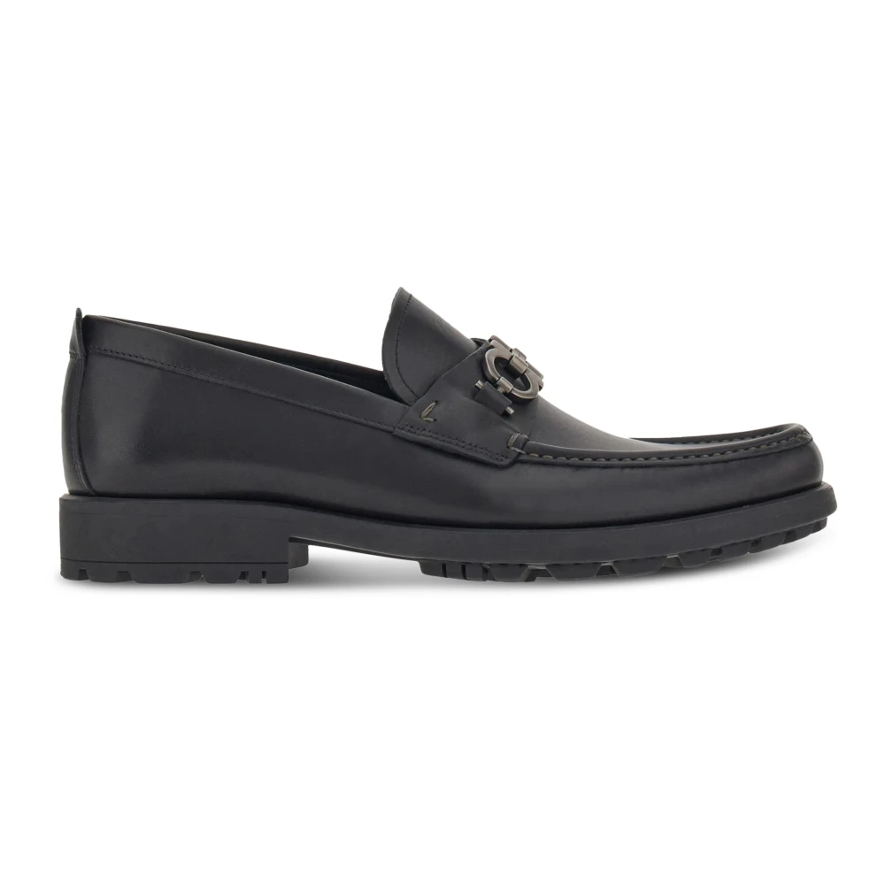 Ferragamo Women's Black Gancini-Detail Loafers - Loafers - 6 Uk - Shoes