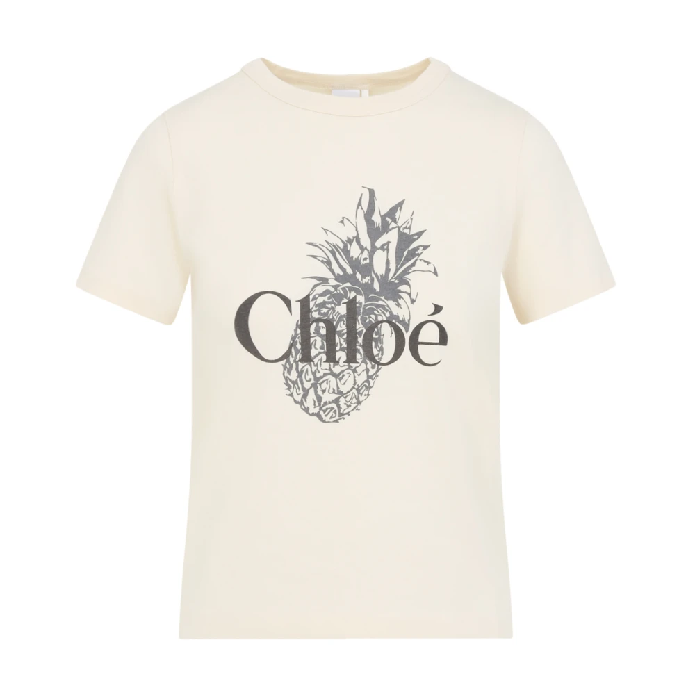 Chloé - Tops > T-Shirts - Beige - Chloé - Modalova