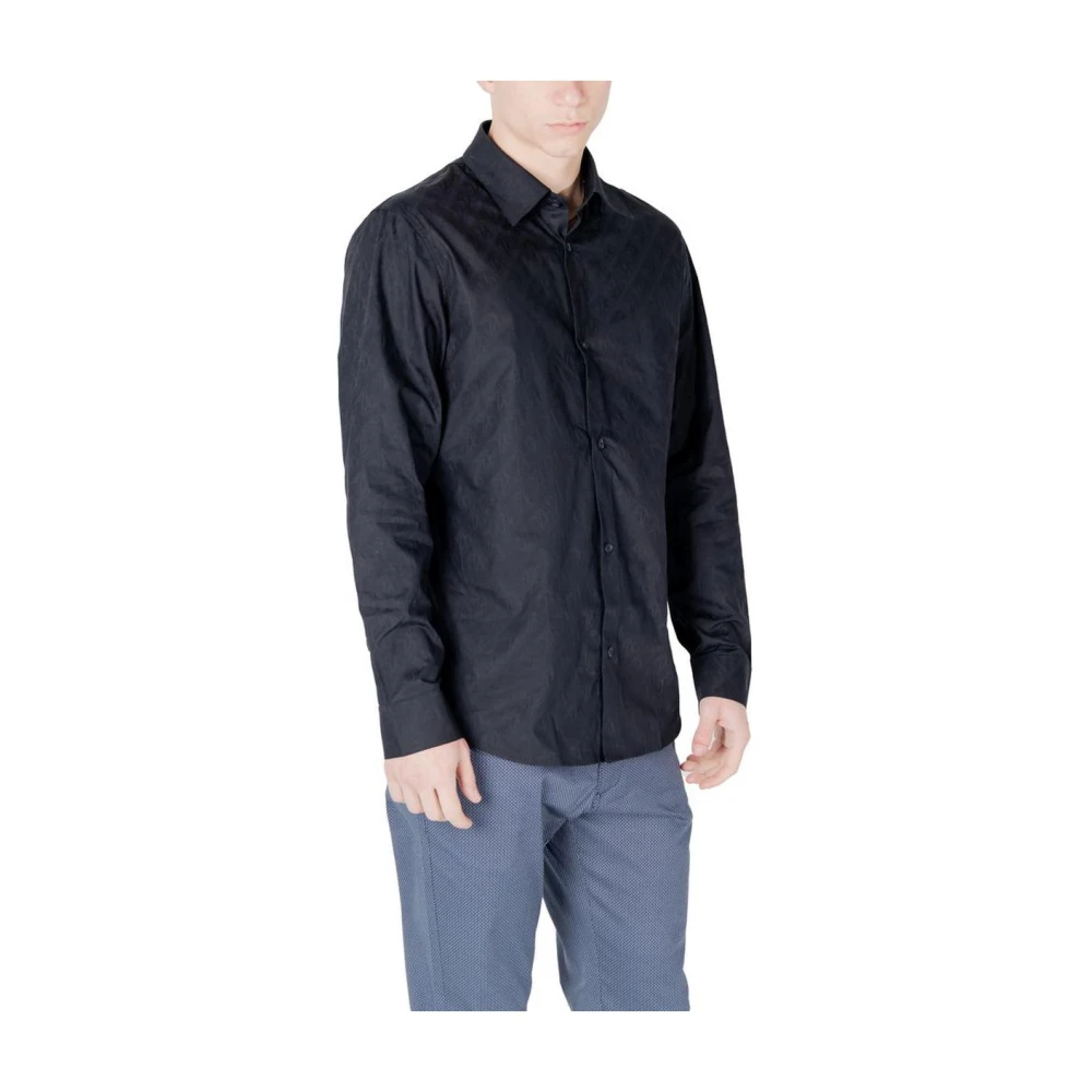 Armani Exchange Men's Blue Casual Shirts, Xs, Cotton Button-Up Shirt