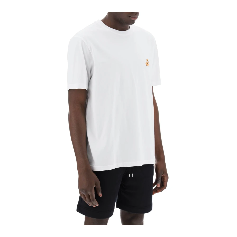 Maison Kitsuné Speedy Fox Geborduurd T-shirt White Heren