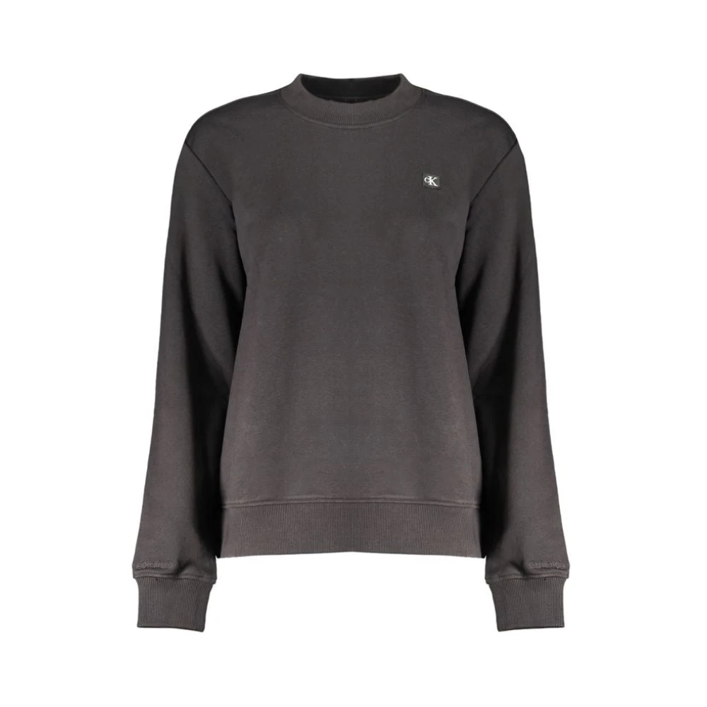 Calvin Klein Zwarte Katoenen Sweatshirt met Logo Black Dames