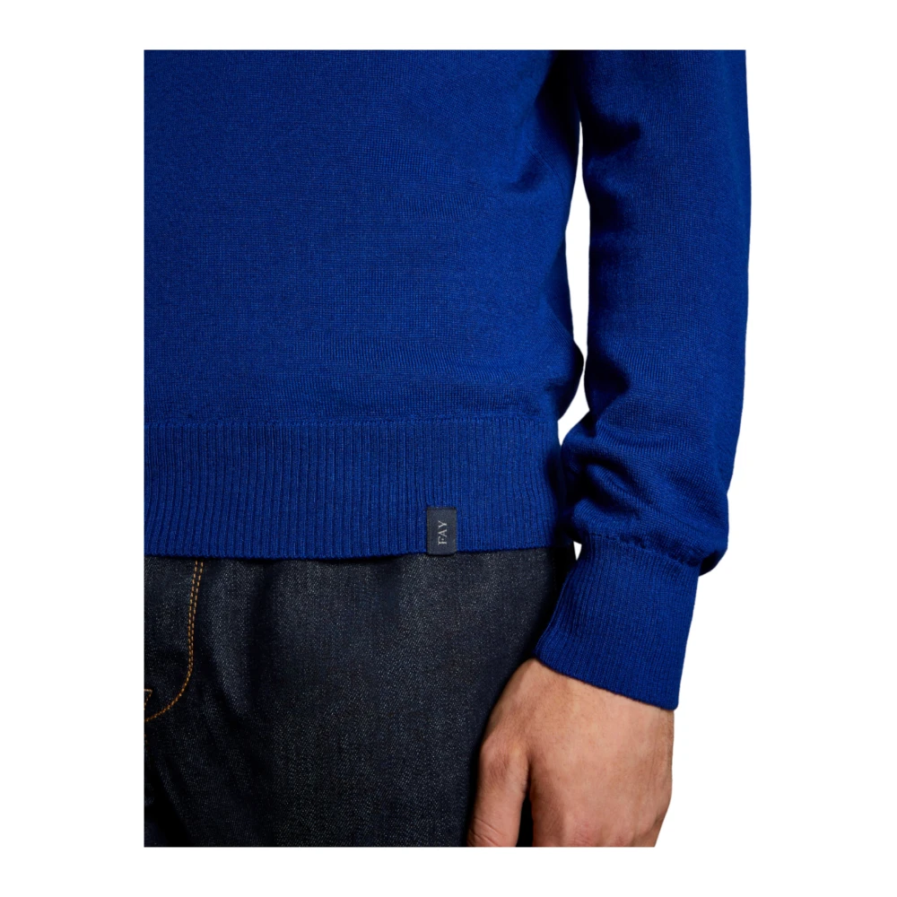 Fay Blauwe Fijne Wollen Trui Blue Heren