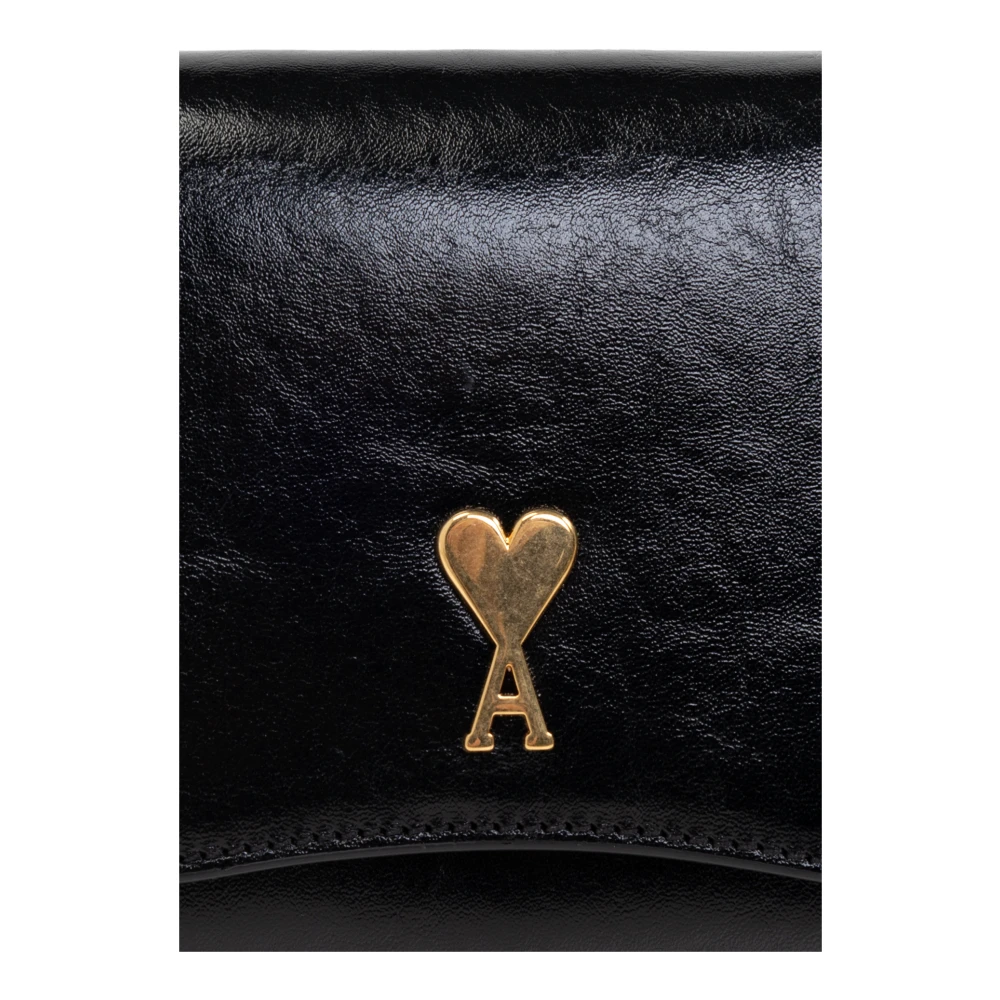 Ami Paris Leren portemonnee Black Unisex