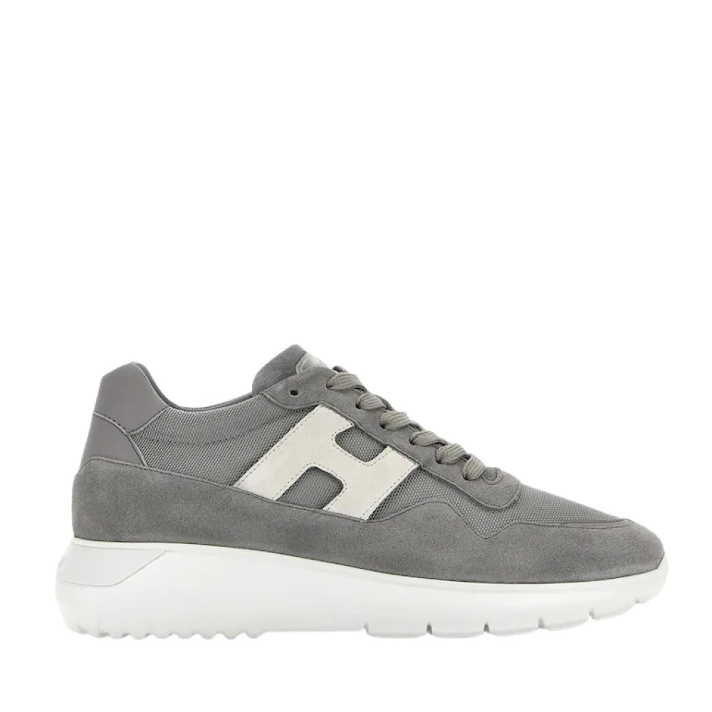 Hogan Men's Grey Suede Sneakers With Memory Foam