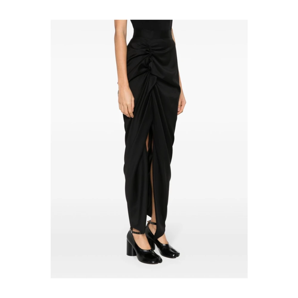 Vivienne Westwood Zwarte Gedrapeerde Wollen Rok Black Dames